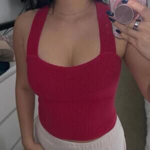 Abercrombie Ottoman Cross-Back Tank Hot Pink